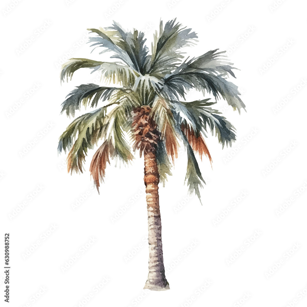 Fototapeta premium palm watercolor illustration, generative AI