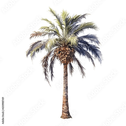 palm watercolor illustration  generative AI