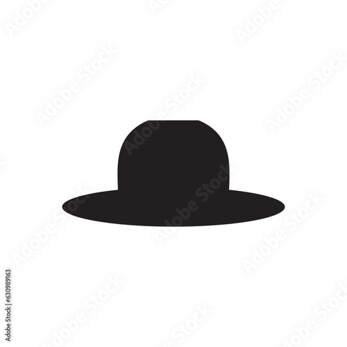 Black retro hat. Gentleman style. Mister Vector illustration