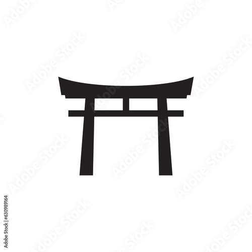 Torii Japan Gate icon vector on a white background