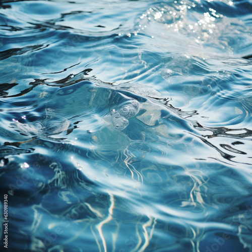 Aerial view to ocean waves. Blue water, the sea background