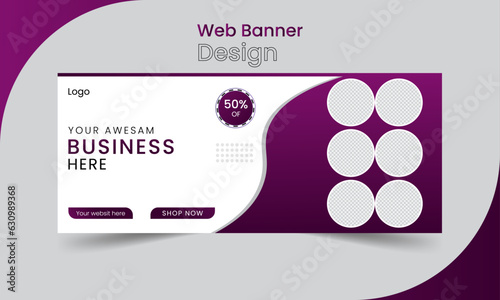 Modern banner design web template or facebook cover vector illustration. photo