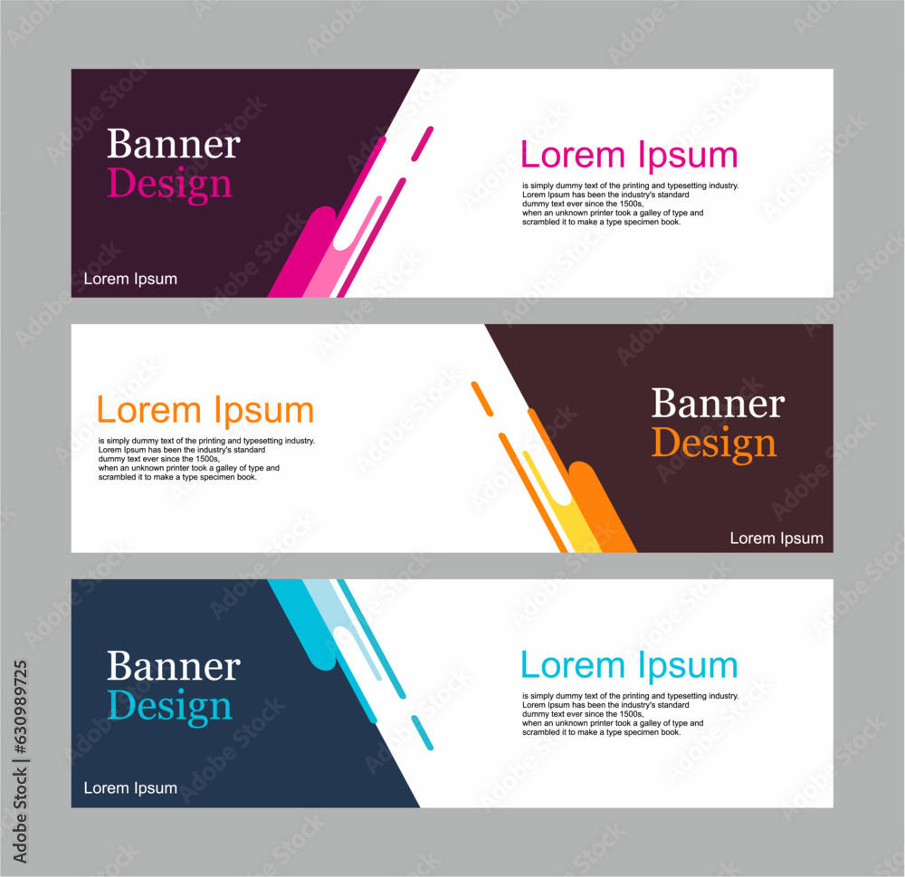 abstract banner design template, business banner set vector templates.
