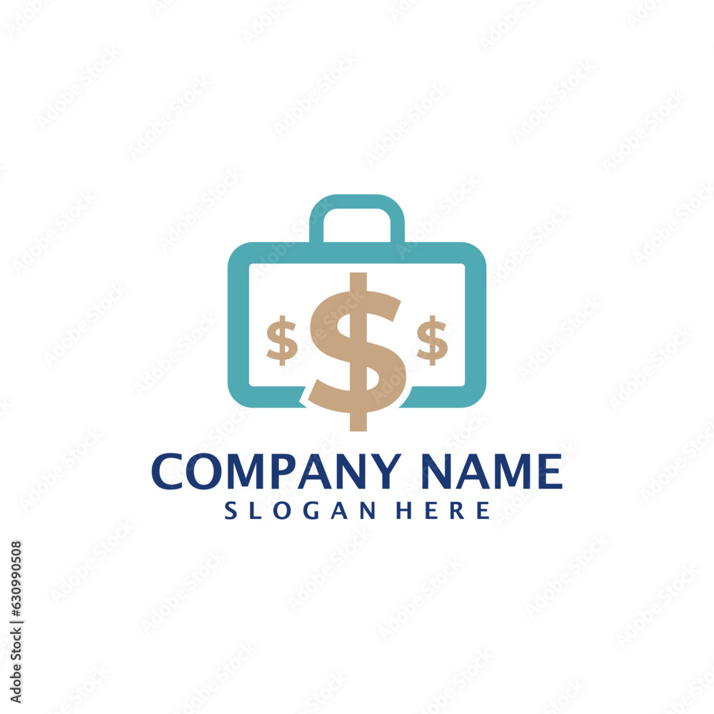 Money Suitcase logo design vector. Suitcase logo design template concept Money Suitcase logo design vector. Suitcase logo design template concept