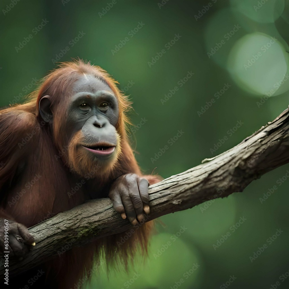 Fototapeta premium a monkey on a branch