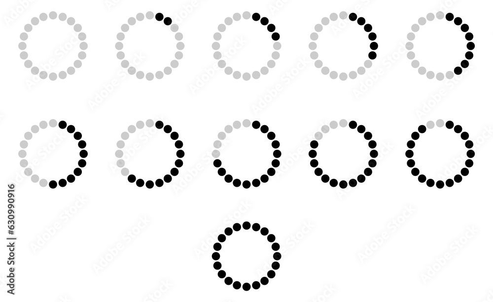 Circular load progress indicator. Buffering round symbol