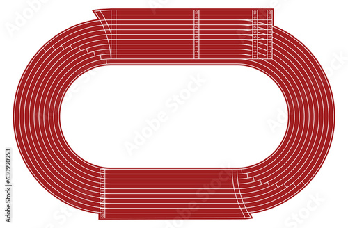 Race track. Sport stadium for running competition top view