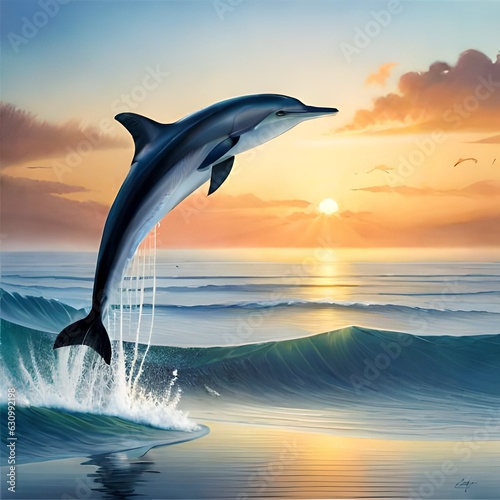 dolphin jumping into the sea