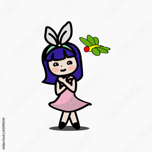 cute  girl caracter expression.vector
