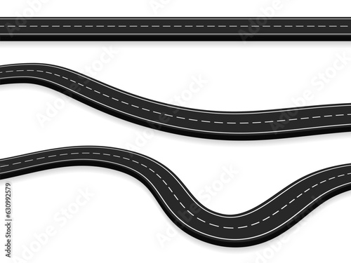 Three roads on white background, vector eps10 illustration