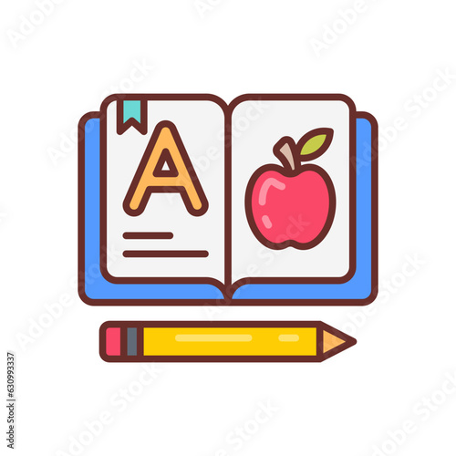Book icon in vector. Illustration