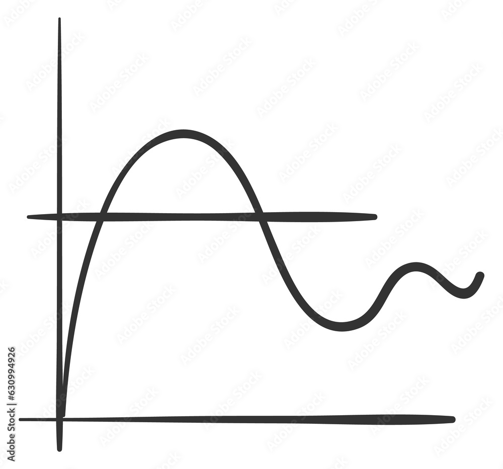 Math chart doodle. School diagram. Science education Stock Illustration