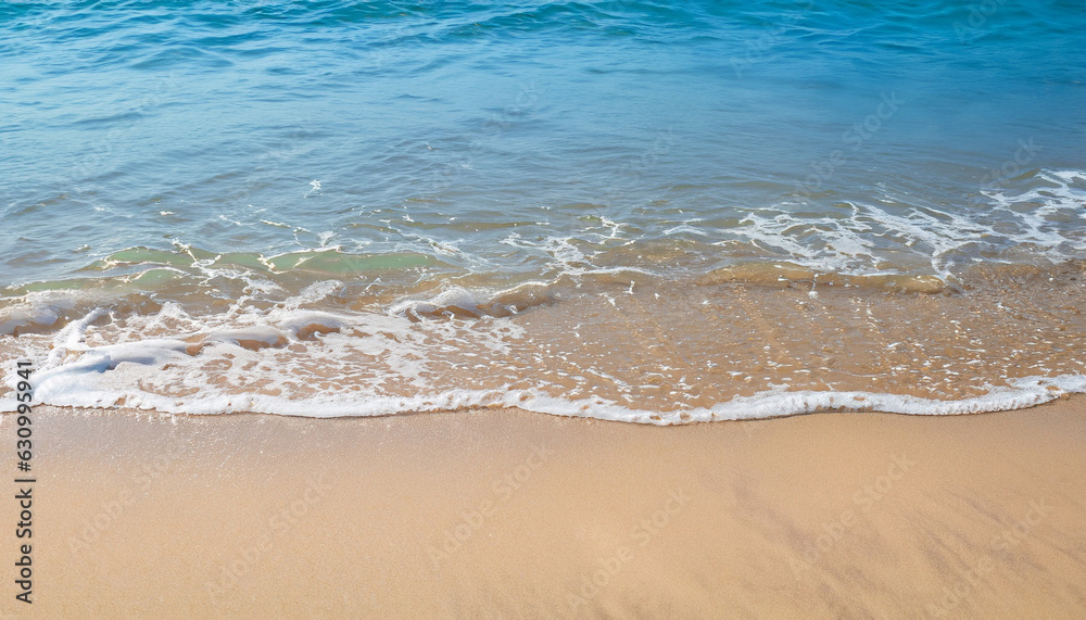 Sea Beach and Soft wave of blue ocean. Summer day and sandy beach background. Sea Beach and Soft wave of blue ocean. Summer day and sandy beach background.