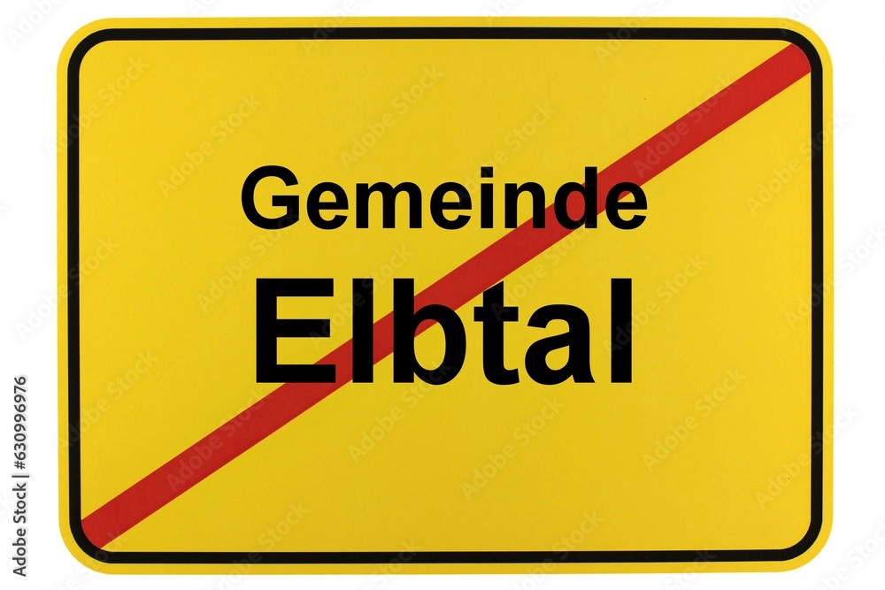Illustration eines Ortsschildes der Gemeinde Elbtal in Hessen Illustration eines Ortsschildes der Gemeinde Elbtal in Hessen
