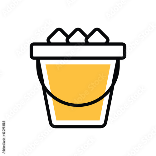 Ice Bucket icon vector stock illustration.