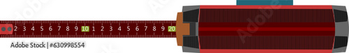 A Measuring tape from top view  isolated on white background , it is a flexible tool used for measuring length