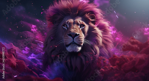 Vibrant Lion Portrait