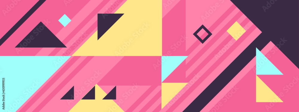 vector flat mosaic horizontal banners set vector flat mosaic horizontal banners set