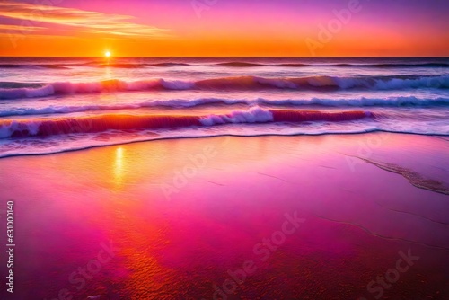 sunset in the sea,  Brilliant ocean beach sunrise