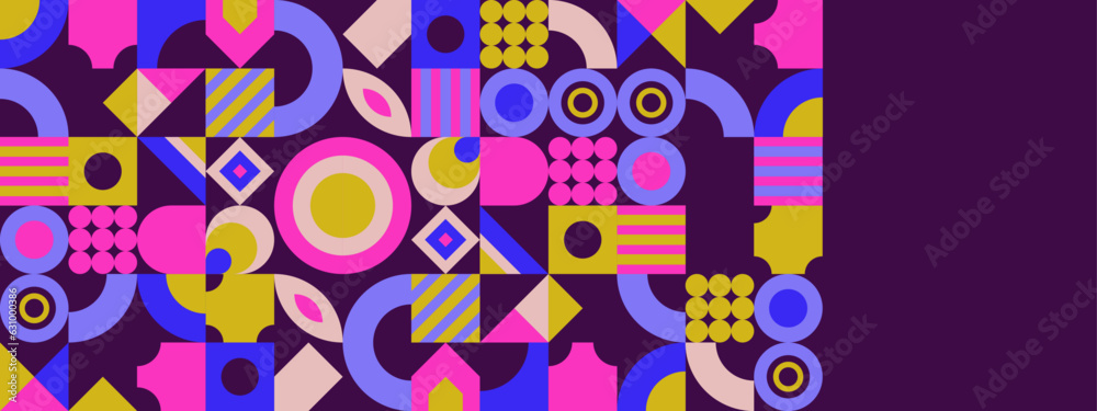 Obraz premium vector flat mosaic horizontal banners template