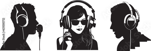 set of logo man in headphones