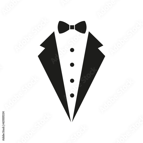 Tuxedo icon vector. Dinner jacket illustration sign. tux symbol or logo.

