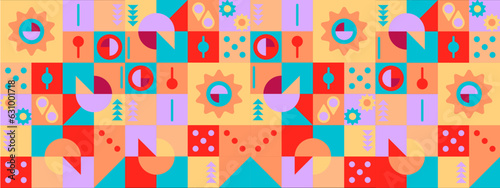 vector abstract banners with colorful shapes