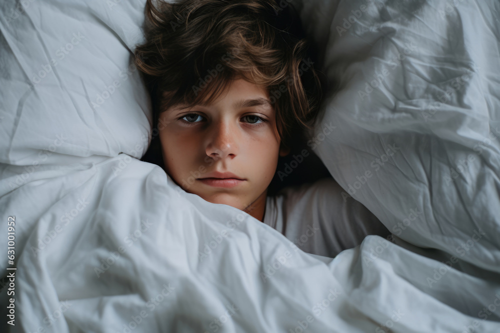 Boy Lying On White Sheets With Cold And Fever. Cold And Fever, Coping Techniques, Hydration, Rest And Sleep, Immunity Boosters, Nutrition, Home Remedies, Symptoms Boy Lying On White Sheets With Cold And Fever. Cold And Fever, Coping Techniques, Hydration, Rest And Sleep, Immunity Boosters, Nutrition, Home Remedies, Symptoms