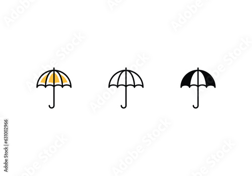 Umbralla icons set vector stock illustration.
