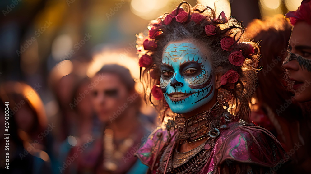 Halloween parade with floats, dancers, and performers dressed in elaborate and creative costumes. Generative Ai Halloween parade with floats, dancers, and performers dressed in elaborate and creative costumes. Generative Ai