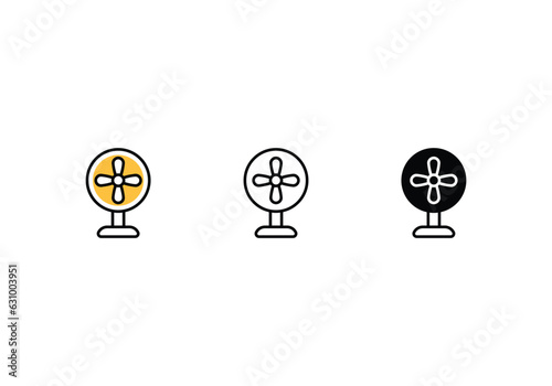 Table Fan icons set vector stock illustration.