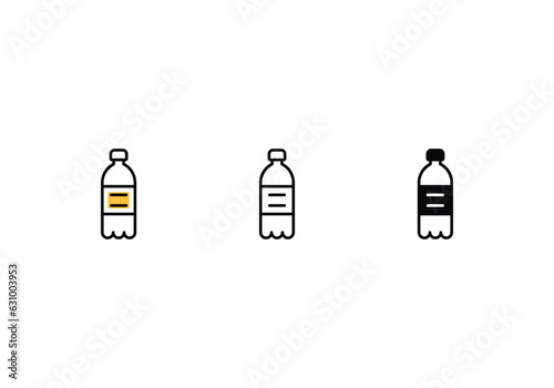Water Bottle icons set vector stock illustration.