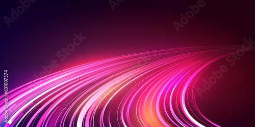 Abstract Red Neon Color Highway Curve