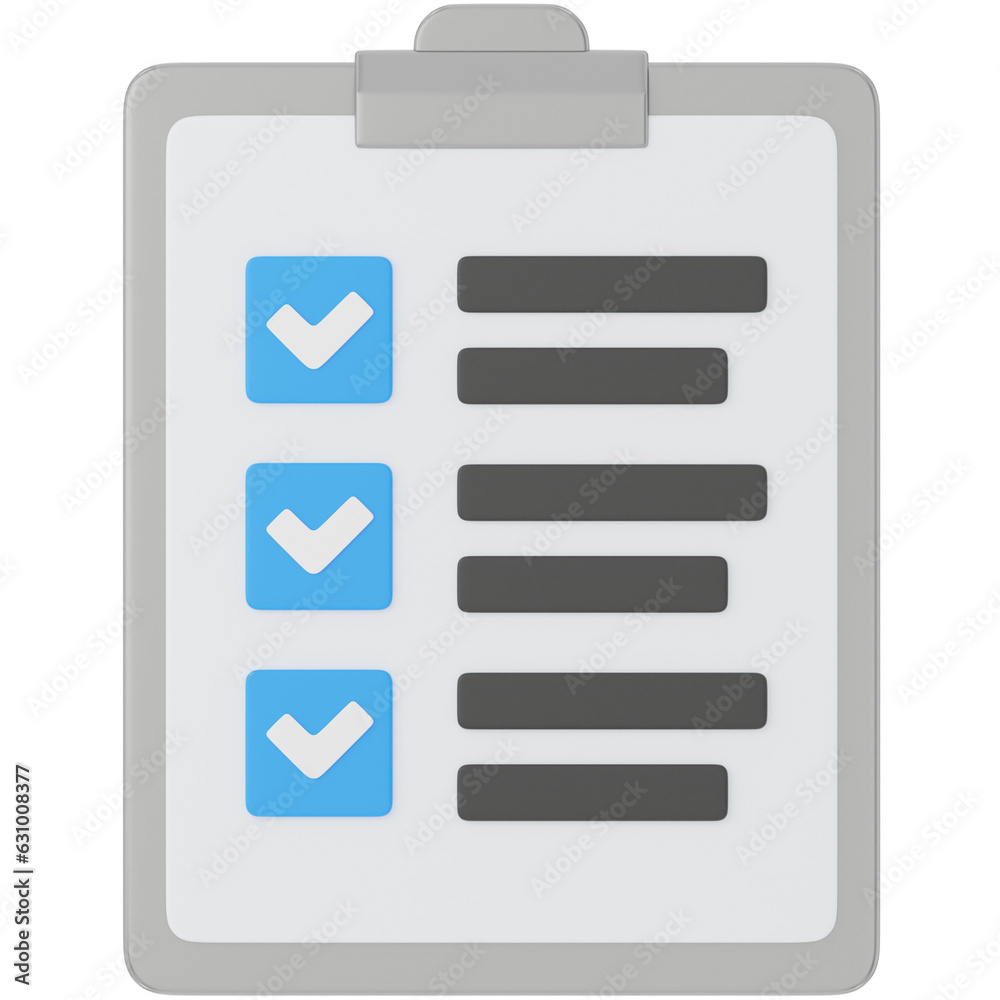 Checklist 3D Icon Checklist 3D Icon