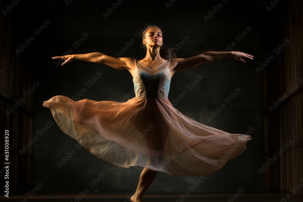 Ballet Dancer Leaping With Poise, Generative AI Ballet Dancer Leaping With Poise, Generative AI