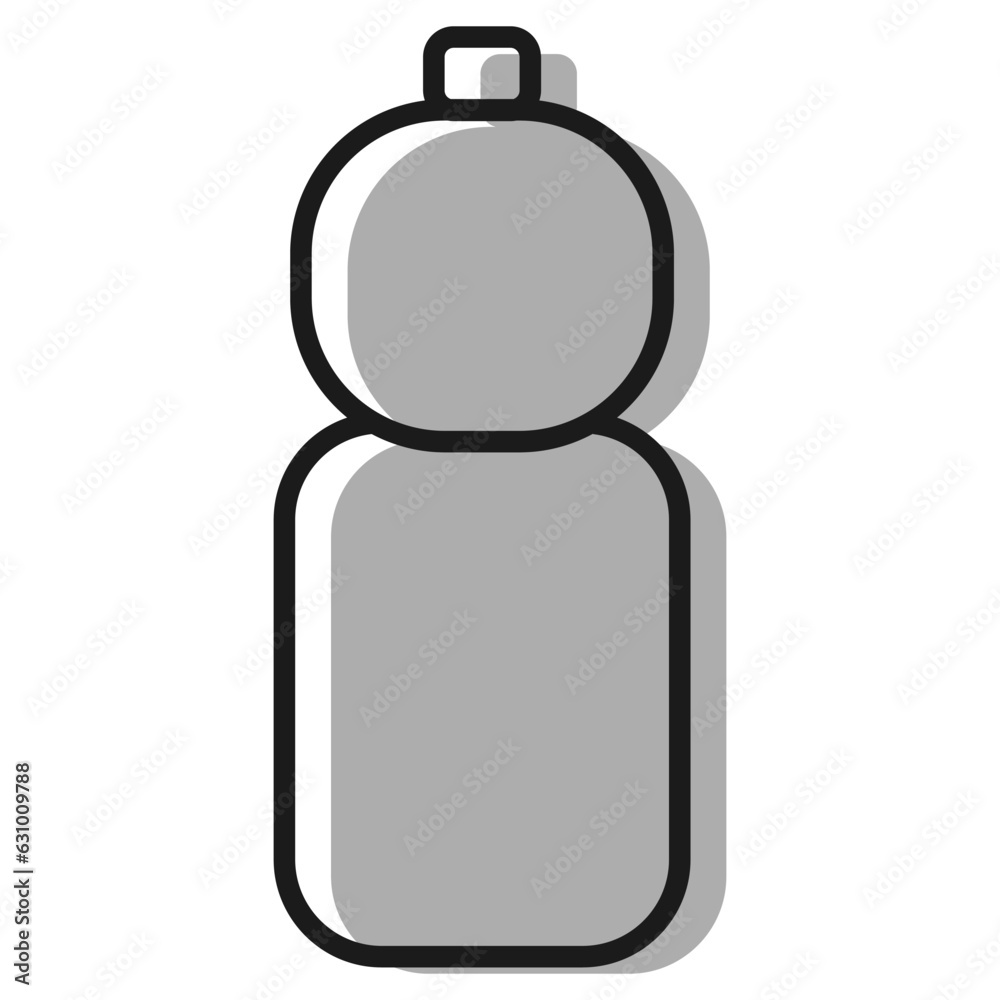 Obraz premium シンプルなペットボトルのイラスト（白黒）