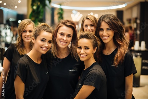 Beauty salon team hosting a charity event for a good cause, Generative Ai