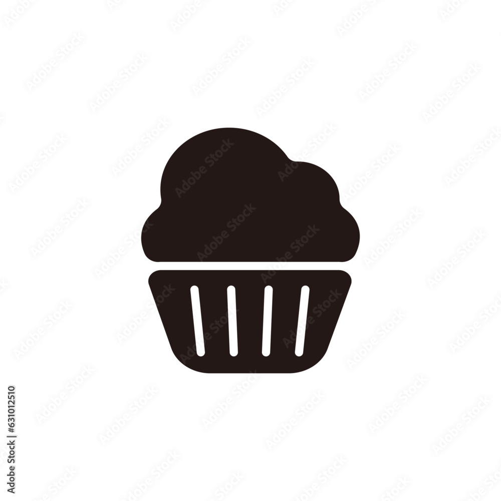 Muffin icon.Flat silhouette version. Muffin icon.Flat silhouette version.