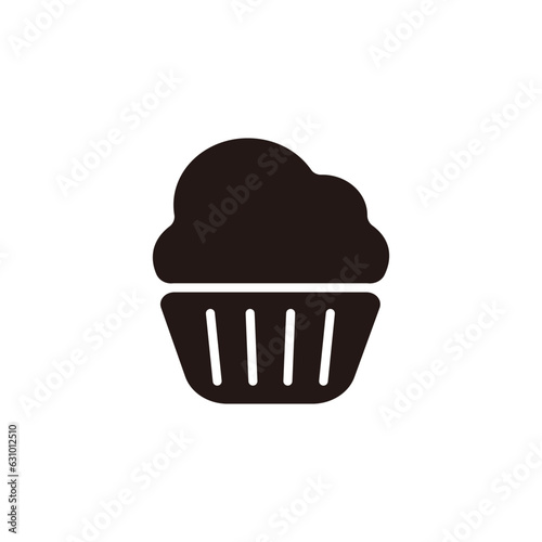 Muffin icon.Flat silhouette version.