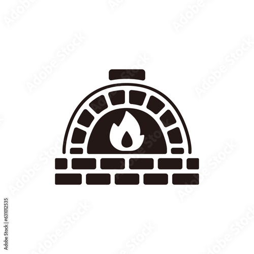 Stone oven icon.Flat silhouette version.