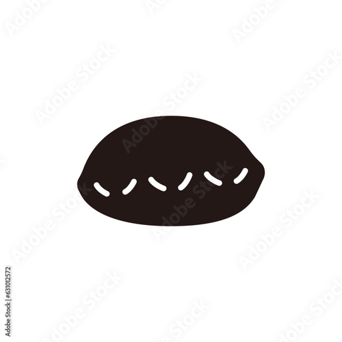 Piroshki icon.Flat silhouette version.