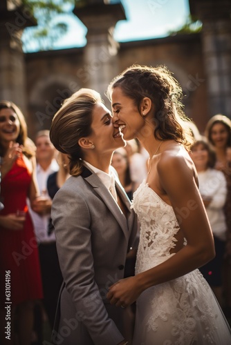 couple of lesbian girls on their wedding day