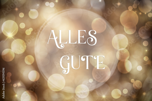 Golden Christmas Background With Bokeh and Text Alles Gute