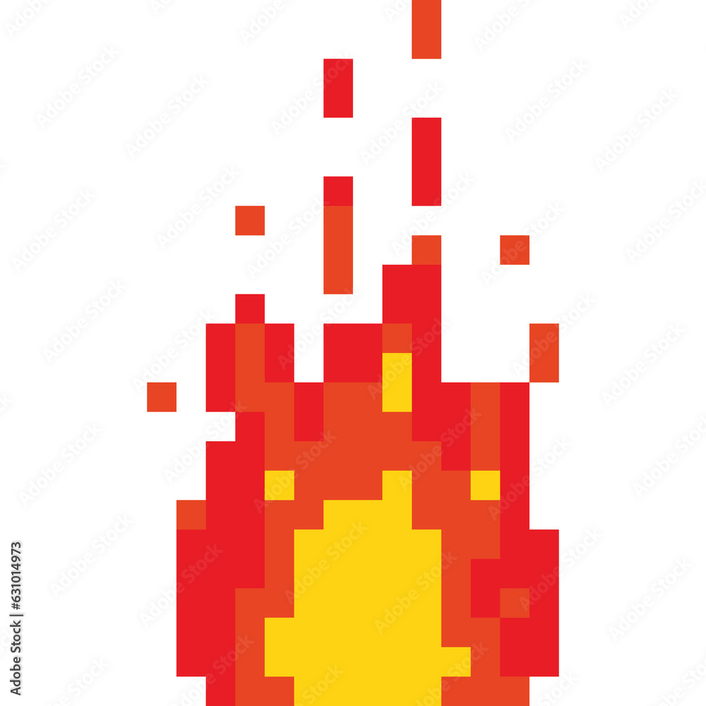 Pixel art fire icon 2