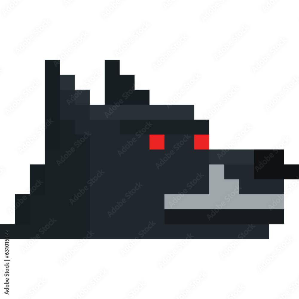 Pixel art halloween werewolf head icon Pixel art halloween werewolf head icon
