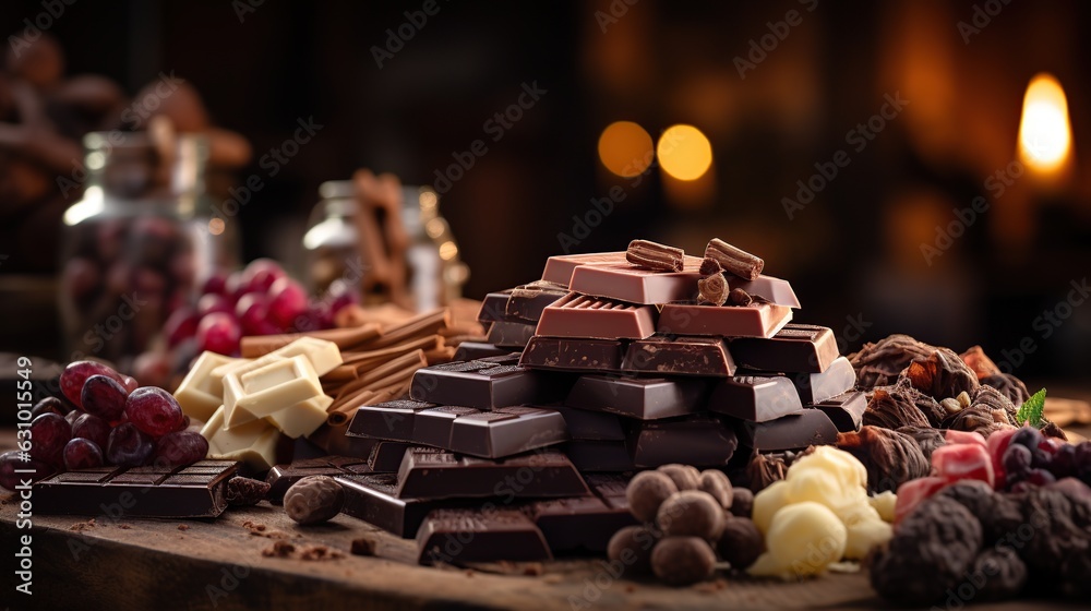 a pile of delicious chocolates on the table