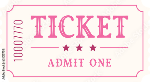 Isolated pink vector ticket