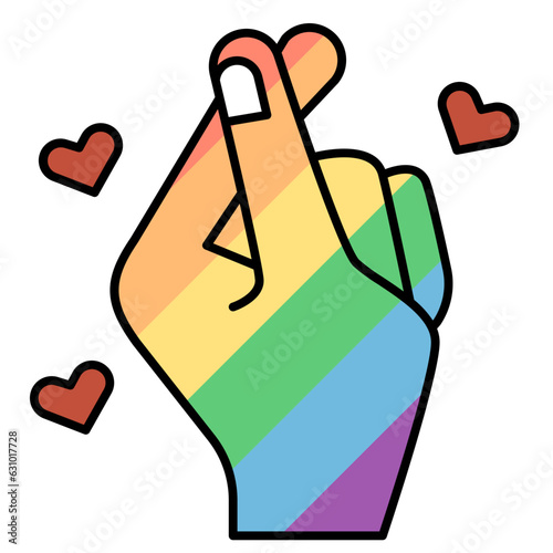 LGBTQ hand mini heart sign