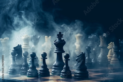 Mysterious Chess Figures in the Enigmatic Smoke - Created with Generative AI Tools