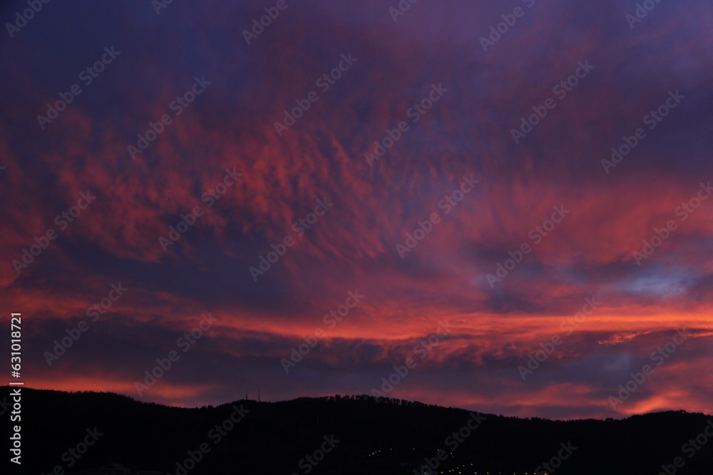 sunset in the mountains